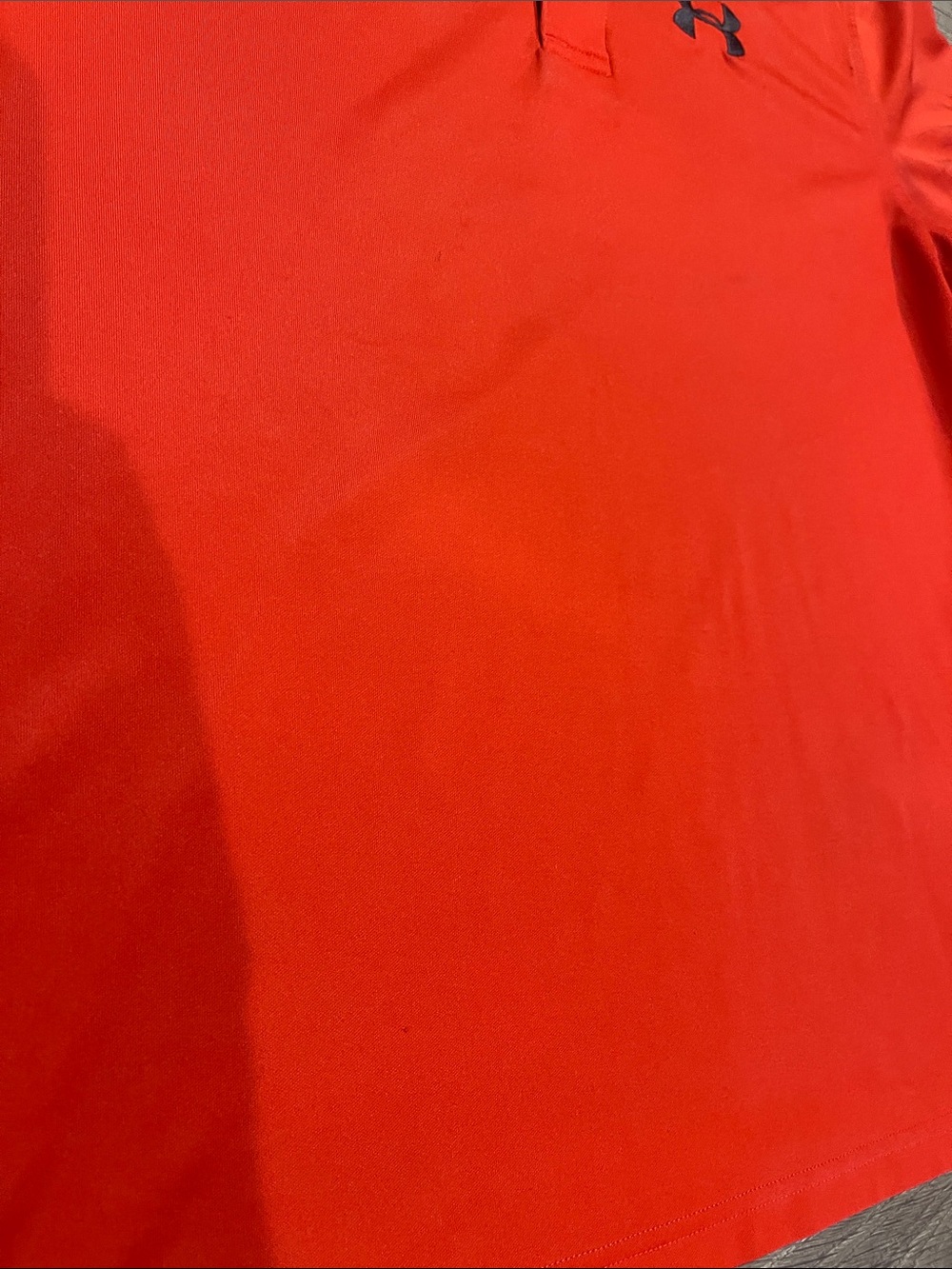 Under Armour Red Short Sleeve Polo with Black Logo - Picture 2 of 7